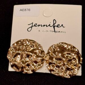 Jennifer and Company Gold-Tone Hammered Button Post Earrings 1 in BOUTIQUE GLAM